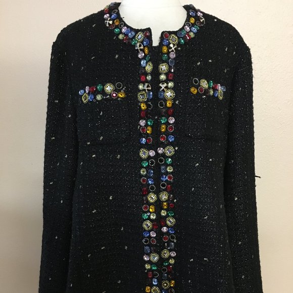 The Collective Works of Berek 2 By Takako Sakon Beweweled Tweed Suit Jacket - Picture 2 of 13